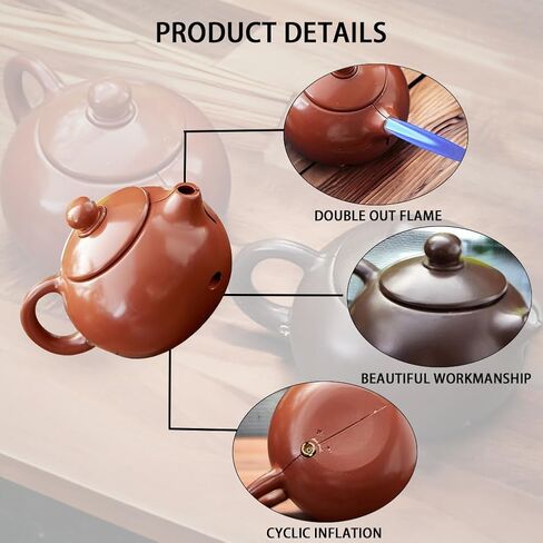 Torch Lighter, Cool Lighters, Jet Lighter, Windproof Lighter, Unique Lighter, Trench Lighter, Cute Lighter, Creative Teapot Shape Decoration Lighter, Birthday, Candle, Gift for Men (Black) in Saudi Arabia