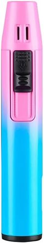 Mini Torch Lighter Windproof Jet Blue Flame Lighters Compact Portable with Gas Window Refillable Butane Torch for Candle Craft Outdoor BBQ Grill (Butane Not Included)(Black) in Saudi Arabia