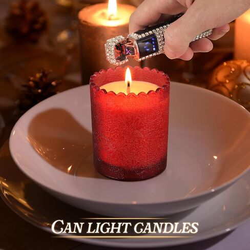Electric Lighter Bling Glitter USB Rechargeable Lighters Cigarette Lighter with Rhinestone, for Girl Women, All Black in Kuwait