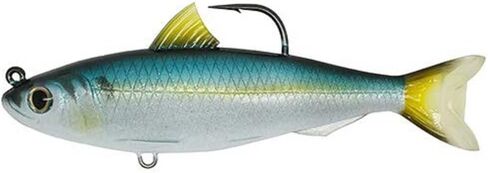 Live Target LiveTarget BBS140MS700 Blueback Herring Jointed Bait, Saltwater, 5 1/2", 9/0 Hook, Medium/Slow Sinking Speed, Blue/Black in Saudi Arabia