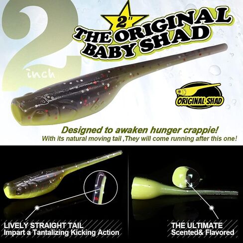 Crappie-Baits- Plastics-Jig-Heads-Kit-Shad-Fishing-Lures-for Crappie-Panfish-Bluegill-20Piece Kit - 15 Bodies- 5 Crappie Jig Heads in Saudi Arabia