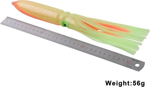 Squid Skirts Fishing Lures – 4pcs Mixed Colors Glow Octopus Plastic Lures Fishing Soft Baits 11.8" in Saudi Arabia