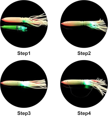 Squid Skirts Fishing Lures – 4pcs Mixed Colors Glow Octopus Plastic Lures Fishing Soft Baits 11.8" in Saudi Arabia