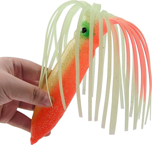 Squid Skirts Fishing Lures – 4pcs Mixed Colors Glow Octopus Plastic Lures Fishing Soft Baits 11.8" in Saudi Arabia