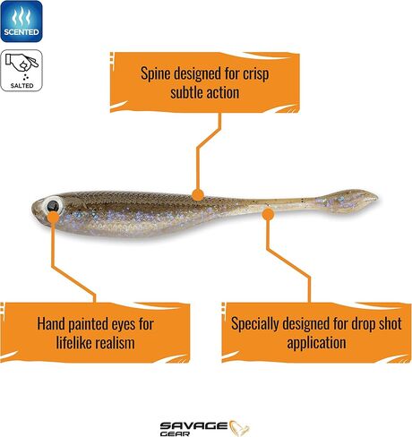 Savage Gear DS Minnow Fishing Bait, Electric Shad, Life-Like Details, Perfect for Bass, Infused with Scent, Subtle Action with Flat-Bottom Tail Bridge in Saudi Arabia