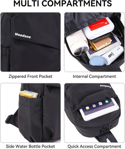 Crossbody Bags for Women Men - Travel Sling Backpack with Water Bottle Pocket, Multipurpose Chest Cross Body Shoulder Bag, Hiking Casual Daypack for Women Men - Black in Saudi Arabia
