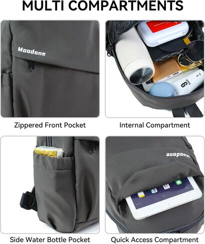 Crossbody Bags for Women Men - Travel Sling Backpack with Water Bottle Pocket, Multipurpose Chest Cross Body Shoulder Bag, Hiking Casual Daypack for Women Men - Black in Saudi Arabia