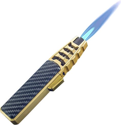 Butane Torch Lighter, Windproof Jet Flame Cooking Torch Lighter, Refillable, Flame Adjustable Outdoor Lighters with Safety and Fire Lock, Gift Box Package. (Butane Not Include) in Saudi Arabia