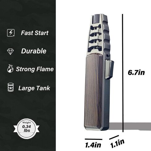 Butane Torch Lighter, Windproof Jet Flame Cooking Torch Lighter, Refillable, Flame Adjustable Outdoor Lighters with Safety and Fire Lock, Gift Box Package. (Butane Not Include) in Saudi Arabia