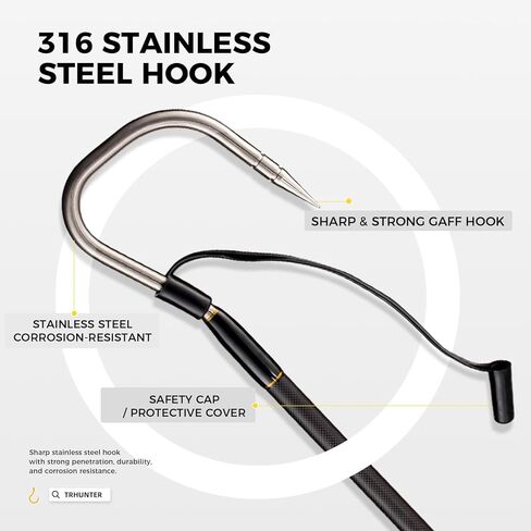 Carbon Fiber Fishing Gaff Saltwater Fish Gaff with S316 Stainless Steel Fishing Hook in Saudi Arabia