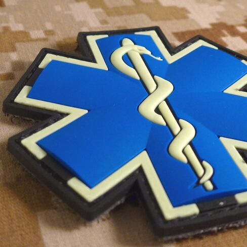 Glow Dark EMS EMT Medic Paramedic Morale Tactical PVC 3D Fastener Patch in Saudi Arabia