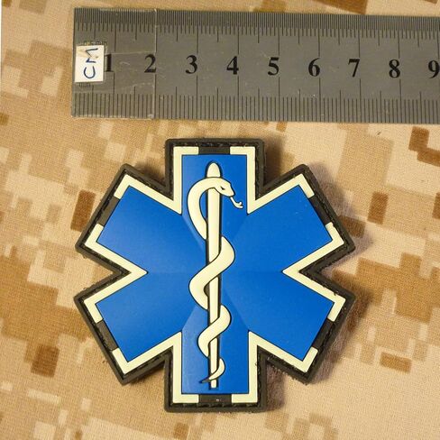 Glow Dark EMS EMT Medic Paramedic Morale Tactical PVC 3D Fastener Patch in Saudi Arabia