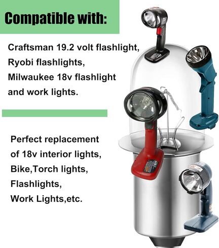 استبدال مصباح يدوي/مصباح عمل Ryobi 18V مصباح يدوي أضواء العمل لمبة تناسب حرفي مصابيح زينون 19.2 فولت - 10 عبوات in Kuwait