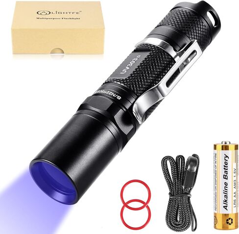 LIGHTFE Black light UV Light Keychain Flashlight with High Power UV 395nm LED Source High Power and Strong Beam for Pet Urine Detector Light, UV Glue Curing,Professional Art Repairing… in Saudi Arabia