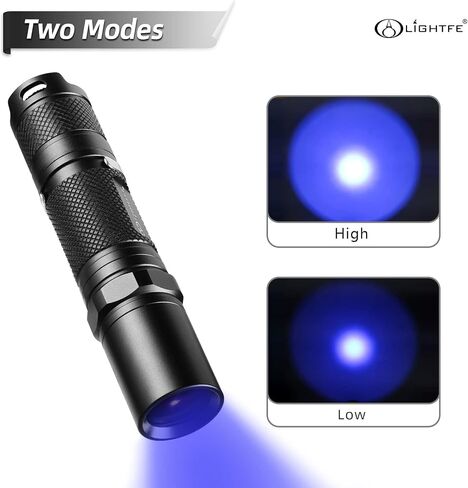 LIGHTFE Black light UV Light Keychain Flashlight with High Power UV 395nm LED Source High Power and Strong Beam for Pet Urine Detector Light, UV Glue Curing,Professional Art Repairing… in Saudi Arabia