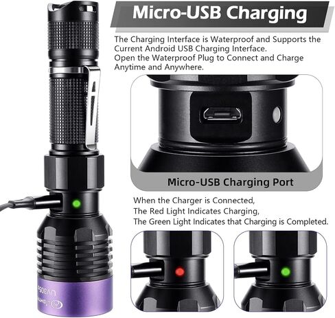 LIGHTFE Black light UV Light Keychain Flashlight with High Power UV 395nm LED Source High Power and Strong Beam for Pet Urine Detector Light, UV Glue Curing,Professional Art Repairing… in Saudi Arabia