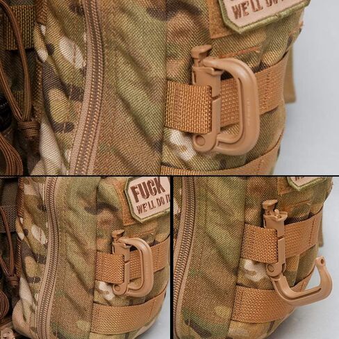 حلقات تسلق Grimlock تكتيكية على شكل حرف D لنظام ربط تعليق سريع القفل من أجل معدات مولي جير، لأشرطة سترة عسكرية تكتيكية أو حقائب دورية جاهزة 12 حزمة in Kuwait