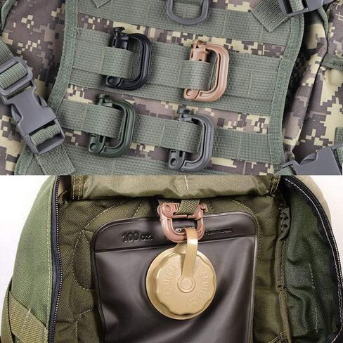 حلقات تسلق Grimlock تكتيكية على شكل حرف D لنظام ربط تعليق سريع القفل من أجل معدات مولي جير، لأشرطة سترة عسكرية تكتيكية أو حقائب دورية جاهزة 12 حزمة in Kuwait