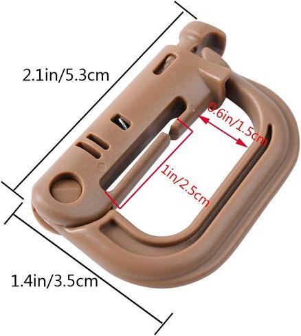 حلقات تسلق Grimlock تكتيكية على شكل حرف D لنظام ربط تعليق سريع القفل من أجل معدات مولي جير، لأشرطة سترة عسكرية تكتيكية أو حقائب دورية جاهزة 12 حزمة in Kuwait