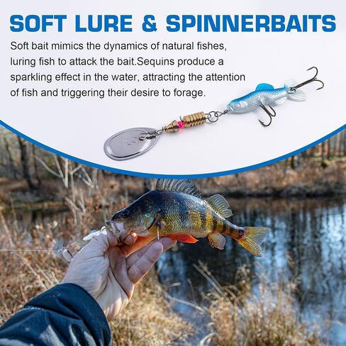 Fishing Lure Spinnerbait with Colorado Blades Bass Fishing Lures Spoon Lures with Treble Hooks for Freshwater Saltwater in Saudi Arabia