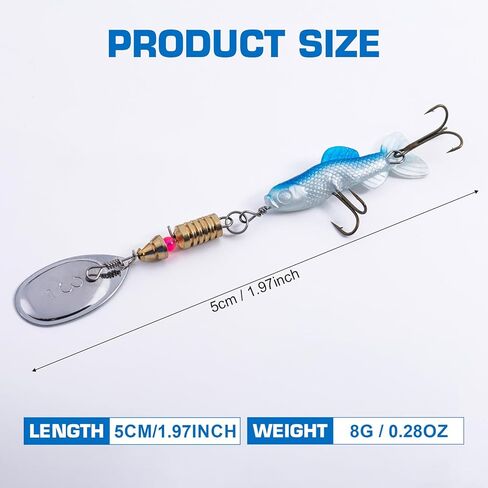 Fishing Lure Spinnerbait with Colorado Blades Bass Fishing Lures Spoon Lures with Treble Hooks for Freshwater Saltwater in Saudi Arabia
