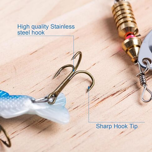 Fishing Lure Spinnerbait with Colorado Blades Bass Fishing Lures Spoon Lures with Treble Hooks for Freshwater Saltwater in Saudi Arabia