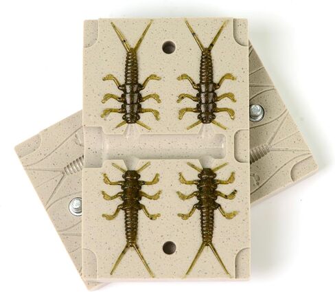 أربعة تجويف إغراء قالب لينة البلاستيك إغراء صنع قوالب حقن DIY بها بنفسك الصيد السحر StoneFly 1.6" in Saudi Arabia