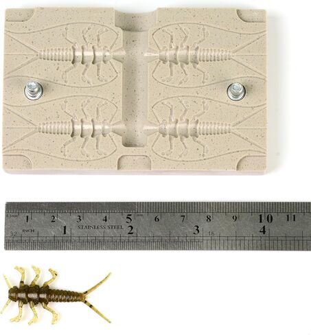 أربعة تجويف إغراء قالب لينة البلاستيك إغراء صنع قوالب حقن DIY بها بنفسك الصيد السحر StoneFly 1.6" in Saudi Arabia