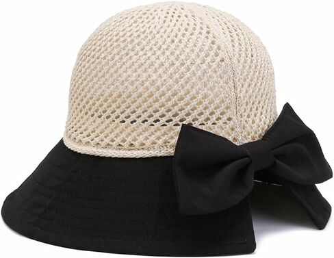 Women's UPF 50+ UV Sun Protection Breathable Wide Brim Bowknot Sun Hat Bucket hat in Saudi Arabia