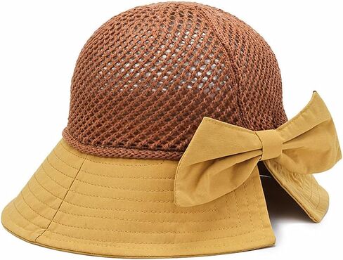 Women's UPF 50+ UV Sun Protection Breathable Wide Brim Bowknot Sun Hat Bucket hat in Saudi Arabia