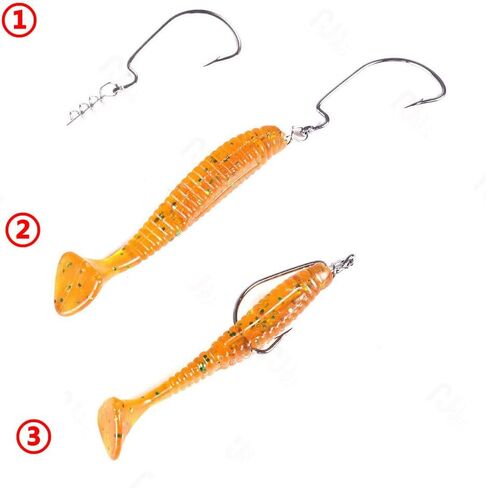 لينة إغراء الربيع تويست قفل الصيد كرنك هوك توسيط دبوس للطعوم الناعمة in Kuwait