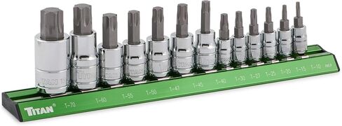 Titan 16131 7-Piece 1/2-Inch Drive Metric Hex Bit Socket Set, Magnetic Socket Organizer with Laser-Etched Size Markings in Saudi Arabia