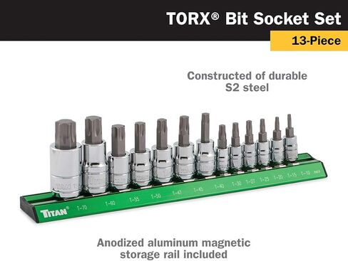 Titan 16131 7-Piece 1/2-Inch Drive Metric Hex Bit Socket Set, Magnetic Socket Organizer with Laser-Etched Size Markings in Saudi Arabia