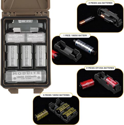 Tactical Modular Battery Storage Organizer, MOLLE Military Hunting Vest Carry 18650/AAA/CR123A/18350 Battery Box Holder Case in Saudi Arabia