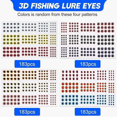 Fishing Lure Stickers Fishing Eyes Kit, 352pcs 3D 4D 5D Artificial Fishing Lure Eyes Adhesive Holographic Fish Scale Lure Tapes for Fly Tying Lures Crafts DIY Materials Tool in Saudi Arabia