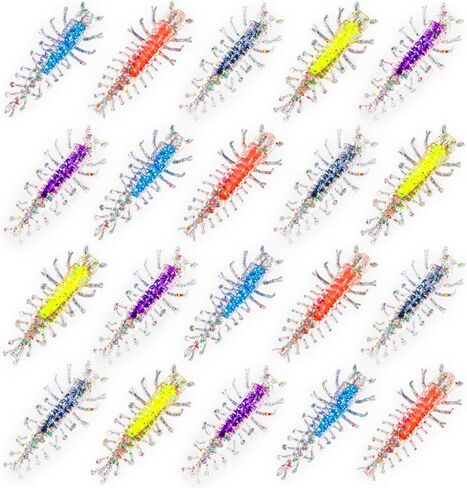 Sandwich Hellgrammite 20PCS 2" Soft Plastic Fishing Lures Ned Jig Drop Shot Rig Super Realistic Fishing Lure, Bass Fishing Lure, Trout Fishing Lure in Saudi Arabia