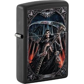 Zippo Lighter: Anne Stokes Skeleton Grim Reaper - Black Matte 81497