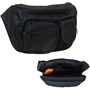 Concealed Carry Pistol Bag - Black Gun Concealment Fanny Pack - Fits up to 50 in Waist