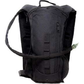 M MCGUIRE GEAR Outdoor Hydration Backpack, Multi-Pocket Hiking Backpack with Hydration Bladder, Water-resistant Nylon Water Backpack for Running, Cycling, and Biking, 3L/100 oz. Hydration Pack (Black)