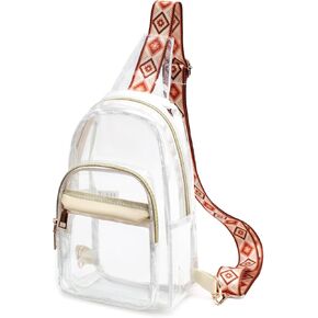 TINYAT Clear Sling Bag Stadium Approved Transparent Bag Crossbody Casual Shoulder Chest Bag for Men Women