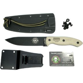 ESEE -CM6 Plain Edge Black Kydex Sheath Micarta Handles