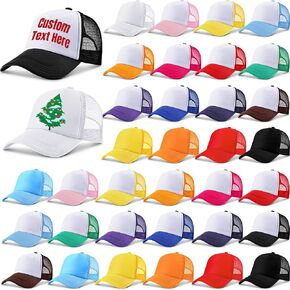 36 Pcs Sublimation Blank Trucker Cap Polyester Mesh Back Trucker Hat Summer Breathable Snapback Trucker Hats for Men Women Golf Beach Fishing Running in Saudi Arabia