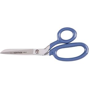 Klein Tools 206LR Scissors, Made in USA, Bent Trimmer with Large Ring for Extra Leverage, Blue Coating, 7-Inch
