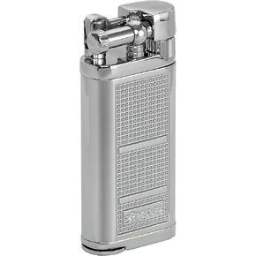Xikar Pipeline Pipe Lighter, Replaceable Flint Ignition System, Hinged Ignition Cover, Refillable, Silver