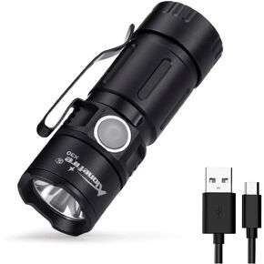 ALONEFIRE X30 Mini LED Flashlight USB Rechargeable Bright Small Torch 5 Modes Portable Pen Light Waterproof Long Battery Life with Tail Magnet, Clip, Battery for Outdoor, EDC Carry, Hiking