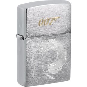 Zippo Lighter: James Bond 007 Logo, Engraved - Brushed Chrome 81517