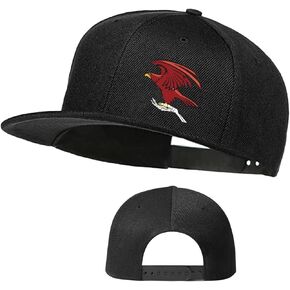 Snapback Hat for Men Boys Black Baseball Cap Flat Bill Dad Hats Trucker Caps Gift for Teens Flat Brim Hat