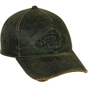Outdoor Cap Adjustable Closure Bonefish Weathered Cotton Cap, Dark Brown