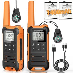 Walkie Talkies Long Range Walkie Talkie for Adults F22 FRS Radio Walky Talky Family Walkie-Talkie rechargeable with 1400 mAh Battery USB Charger for Hiking Camping Trip(2 Pack)