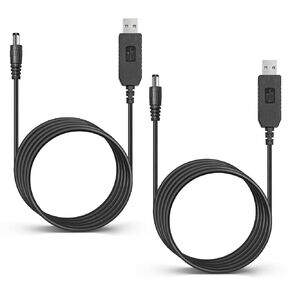 Anina 2pcs USB Charger Cable with Indicator Light for Baofeng UV-5R UV-5RA UV-5RE UV-6R UV-82 BF-F8HP UV-82HP UV-5X3 Ham Radio
